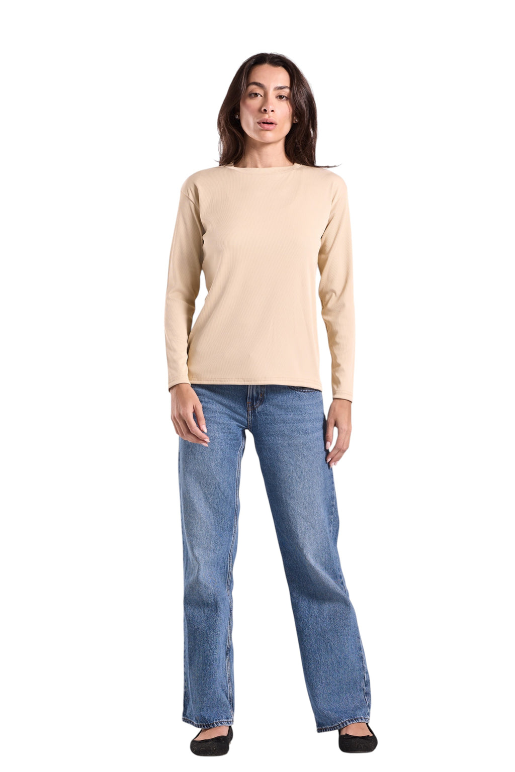Women's Ribbed Top - Derby Fabric (Plain Sleeve)