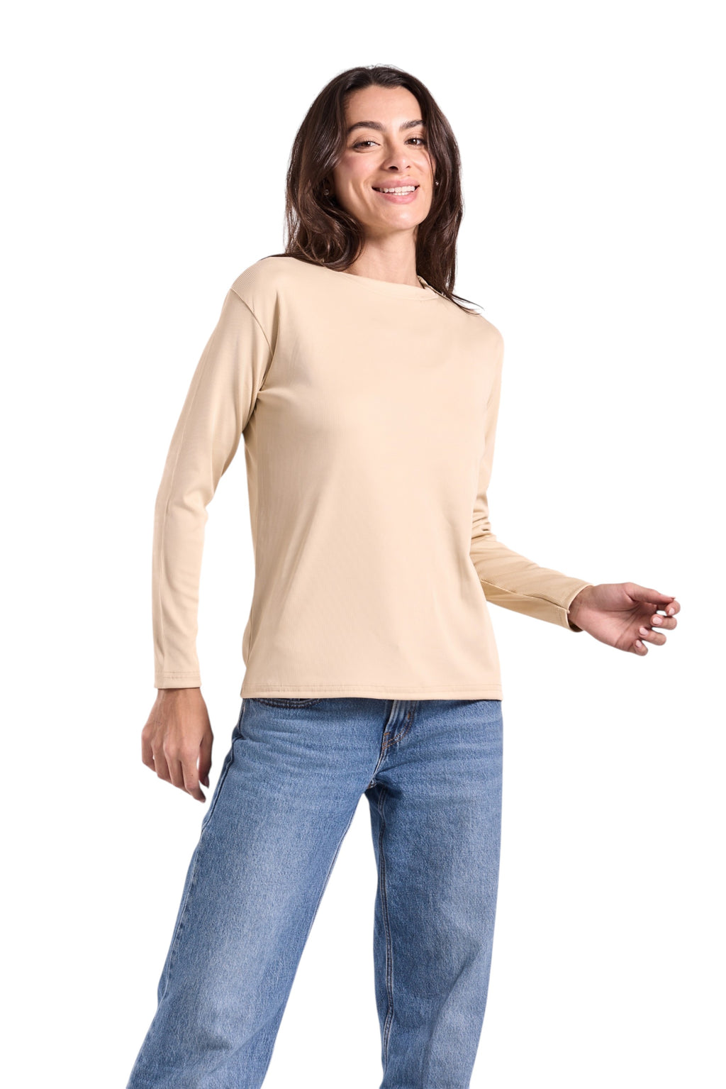 Women's Ribbed Top - Derby Fabric (Plain Sleeve)