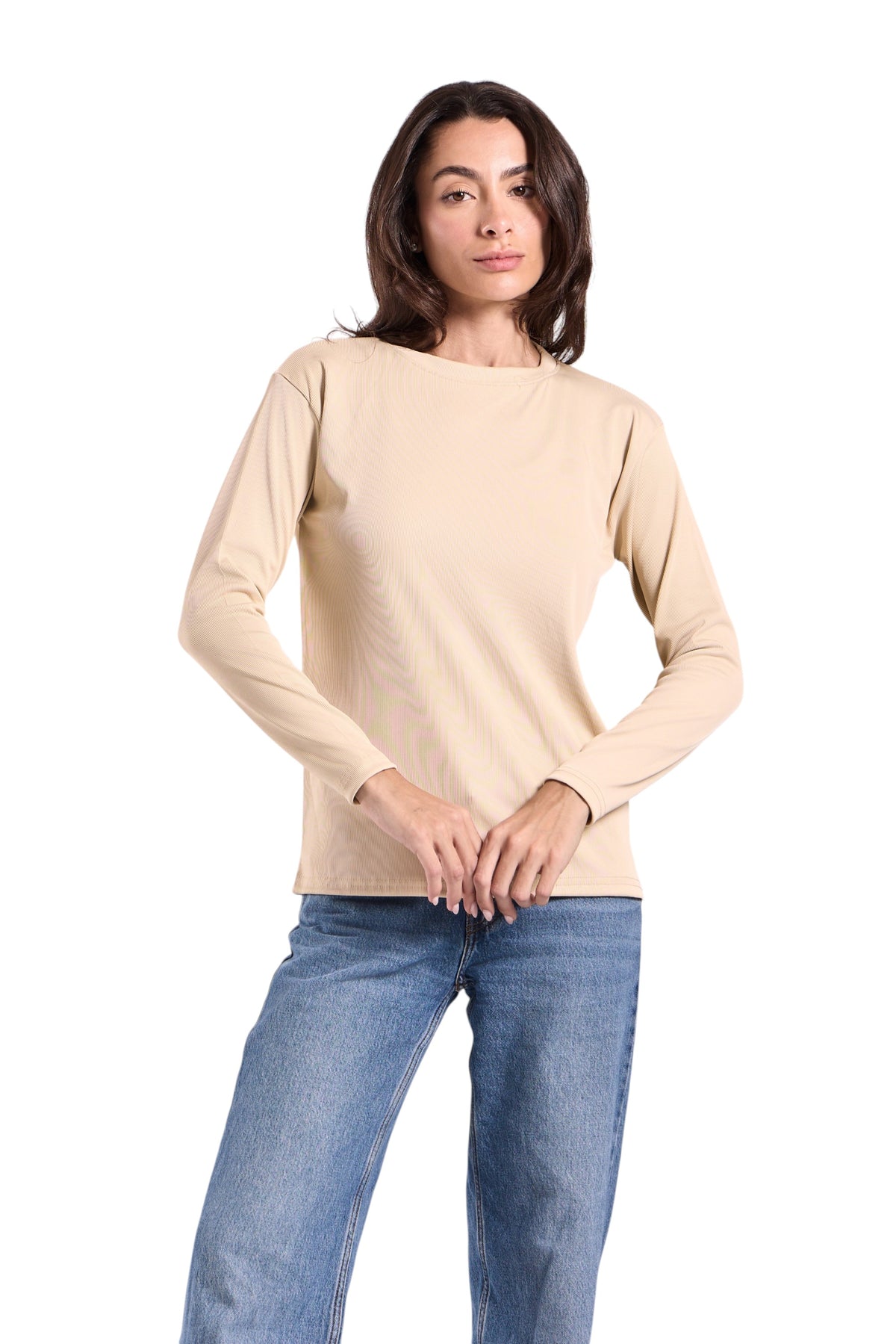 Women's Ribbed Top - Derby Fabric (Plain Sleeve)