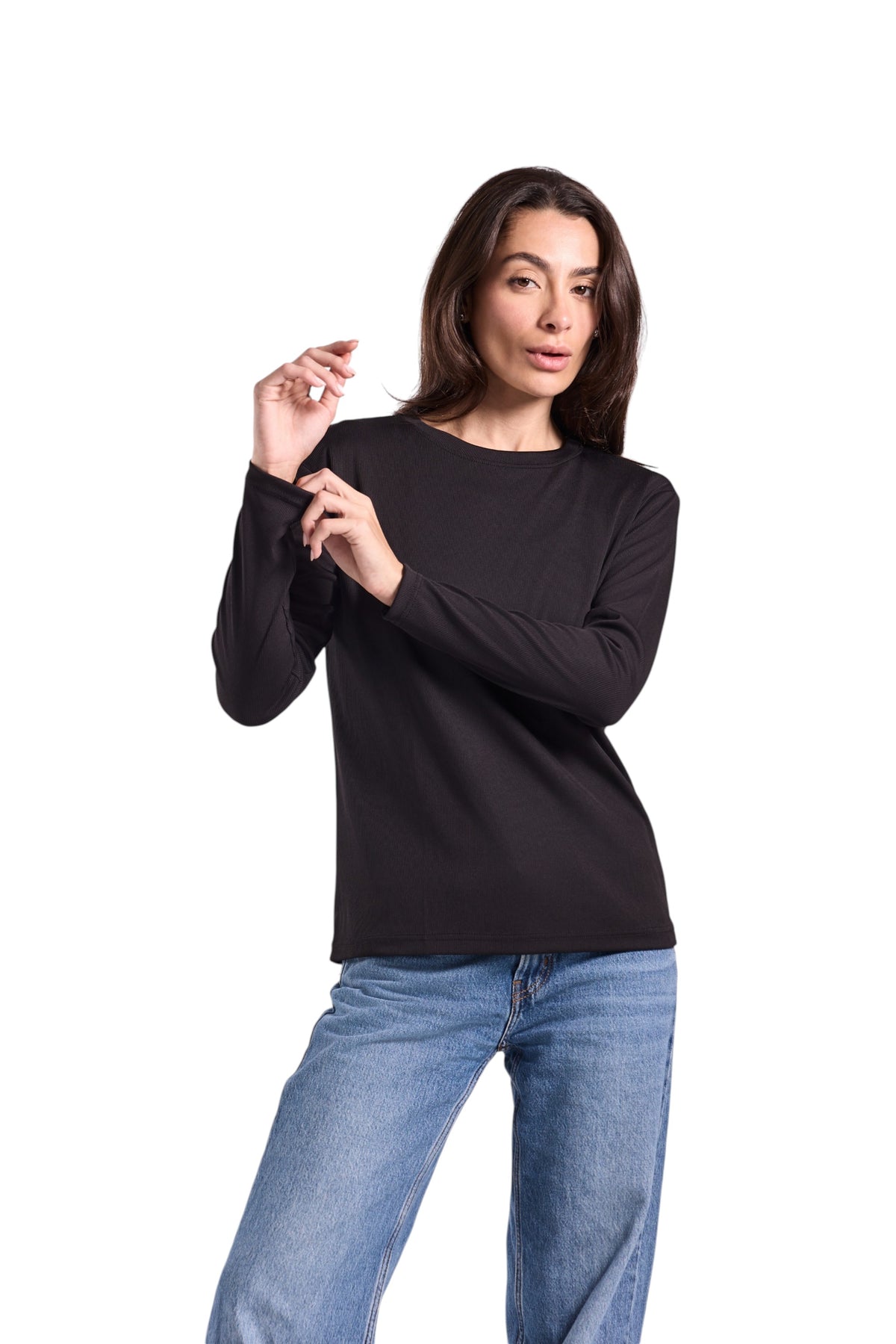 Women's Ribbed Top - Derby Fabric (Plain Sleeve)