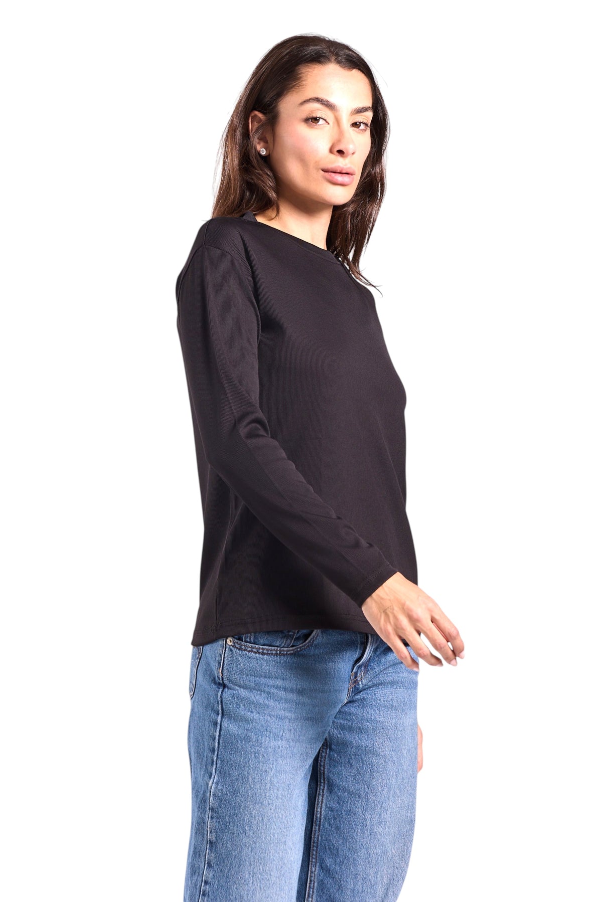 Women's Ribbed Top - Derby Fabric (Plain Sleeve)