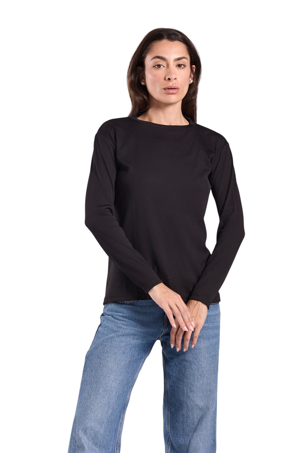 Women's Ribbed Top - Derby Fabric (Plain Sleeve)