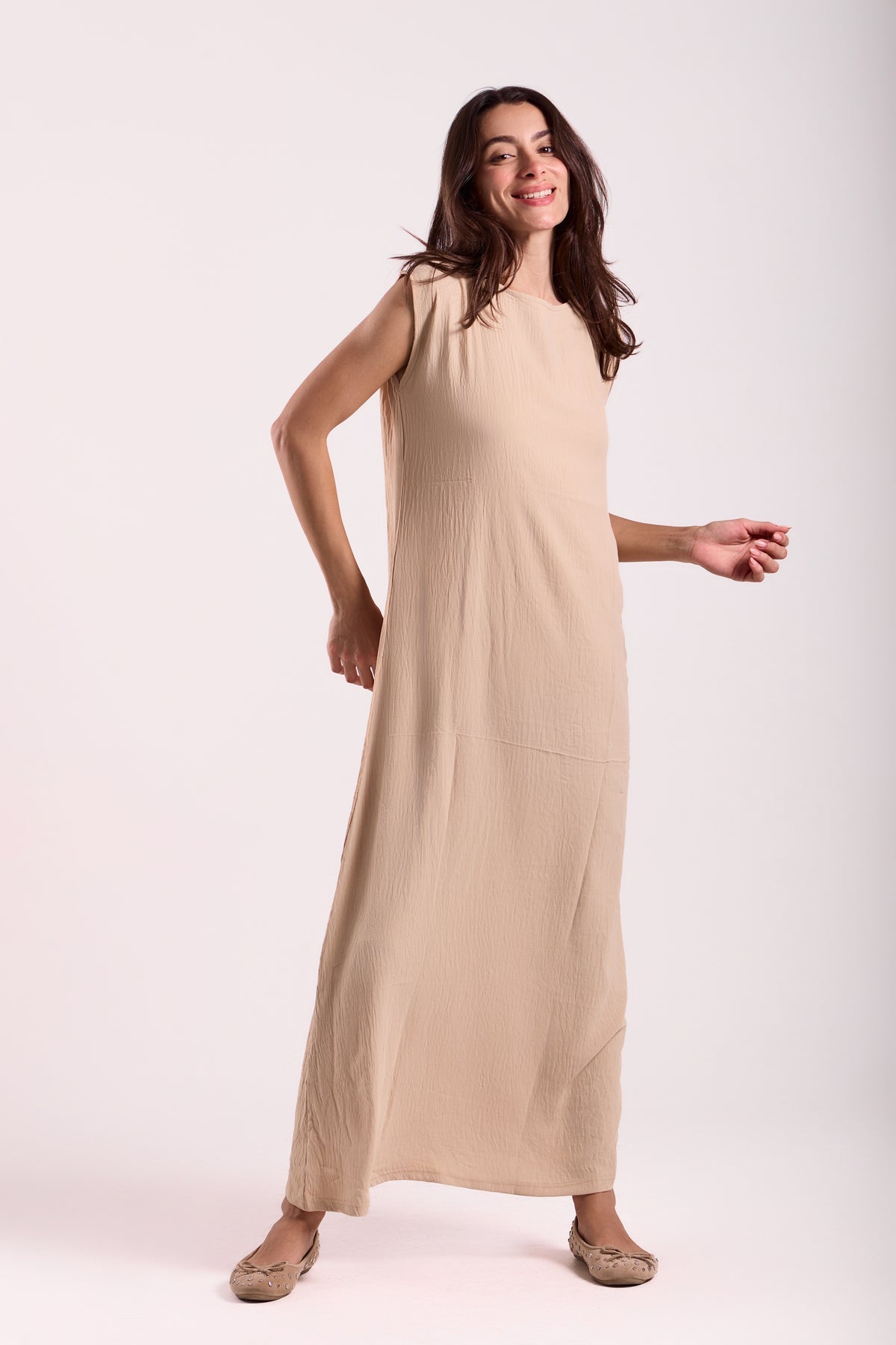 Basic Long Dress - Sleeveless Material: C .Y