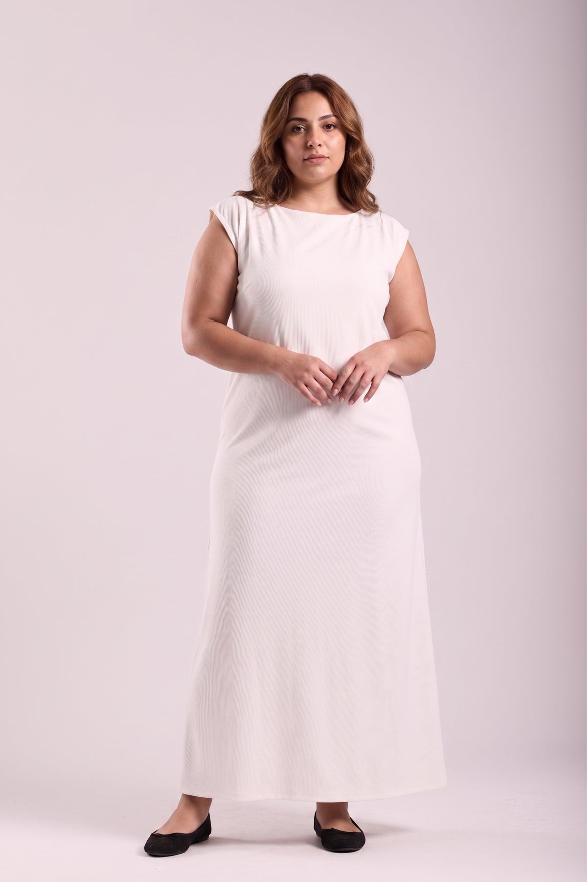 Basic Long Dress - Sleeveless Material: Derby