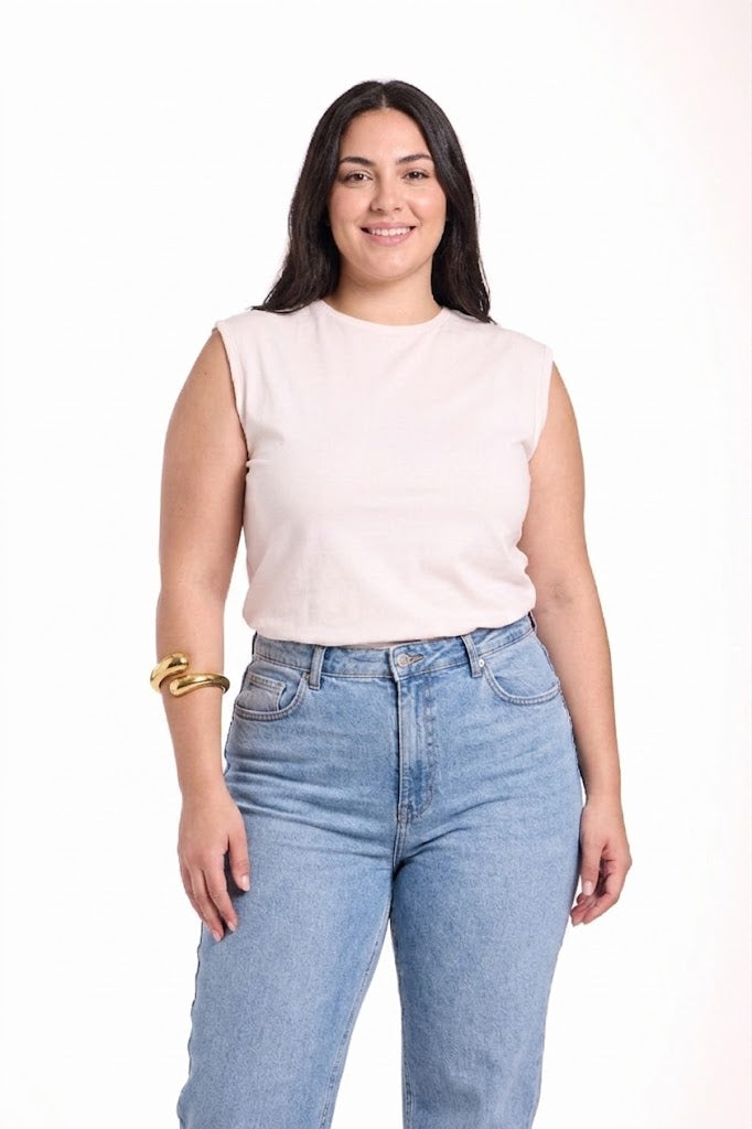 Sleeveless Crew Neck Top Material: Viscose Blend