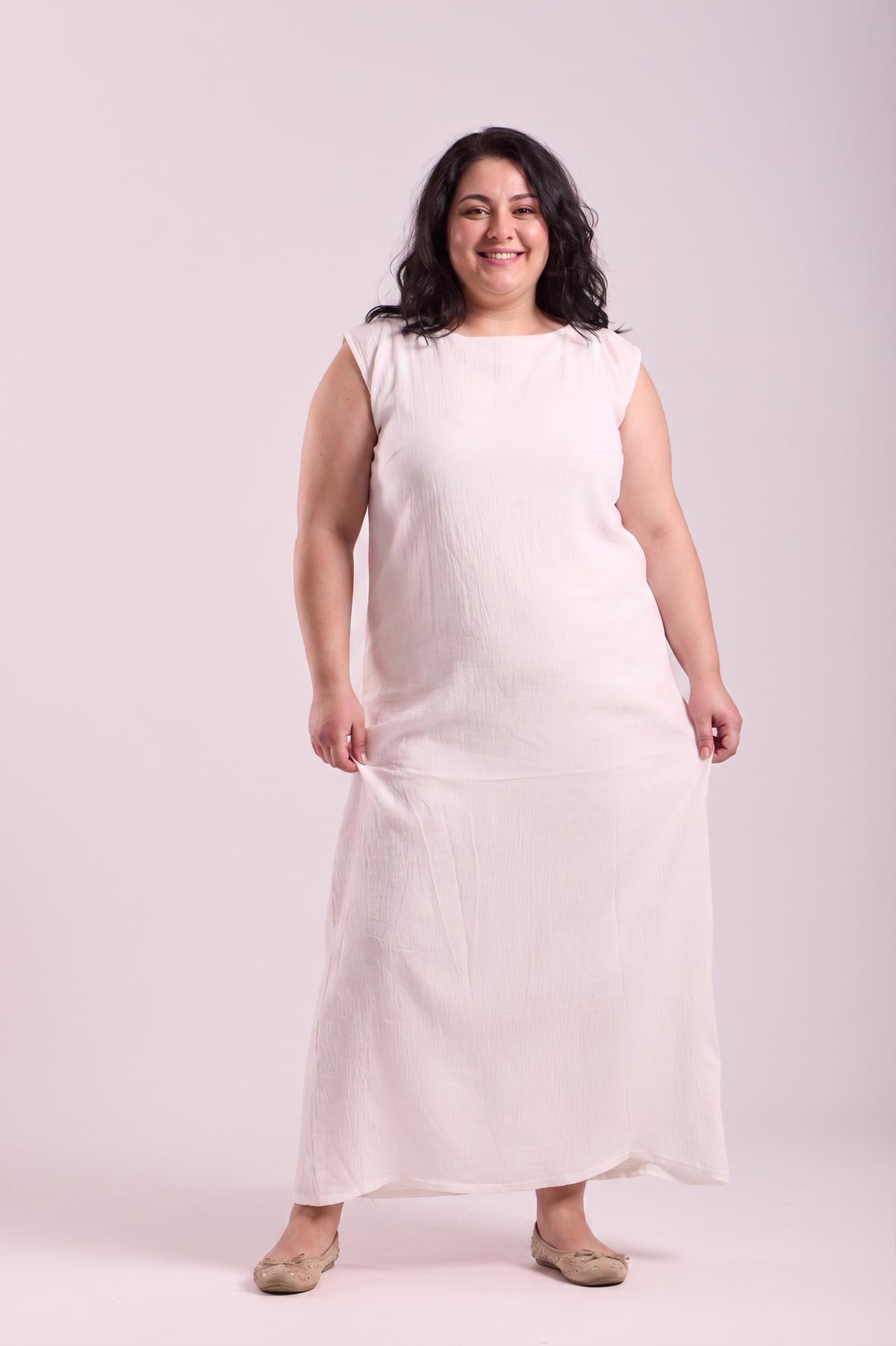 Basic Long Dress - Sleeveless Material: C .Y