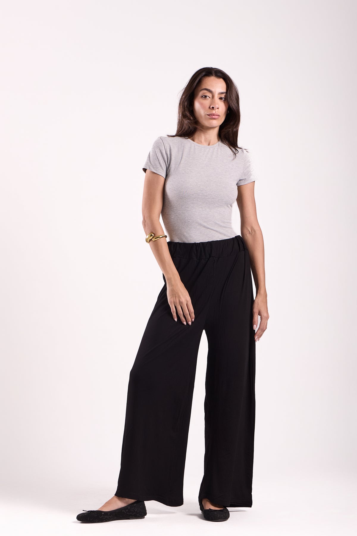 Wide-Leg Pants : Material: Viscose Blend