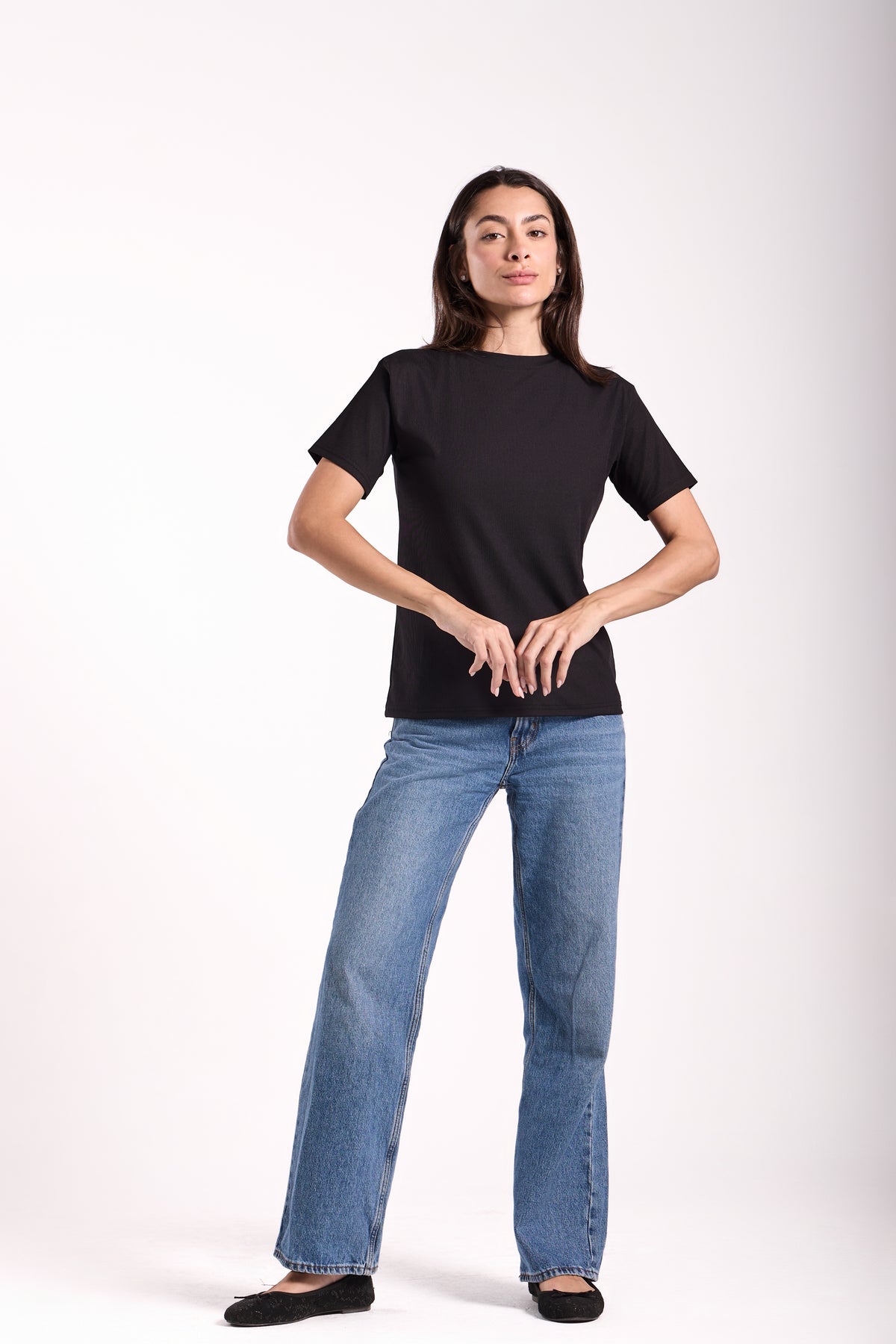 T-Shirt Ribbed Half Sleeve - Material: Derby