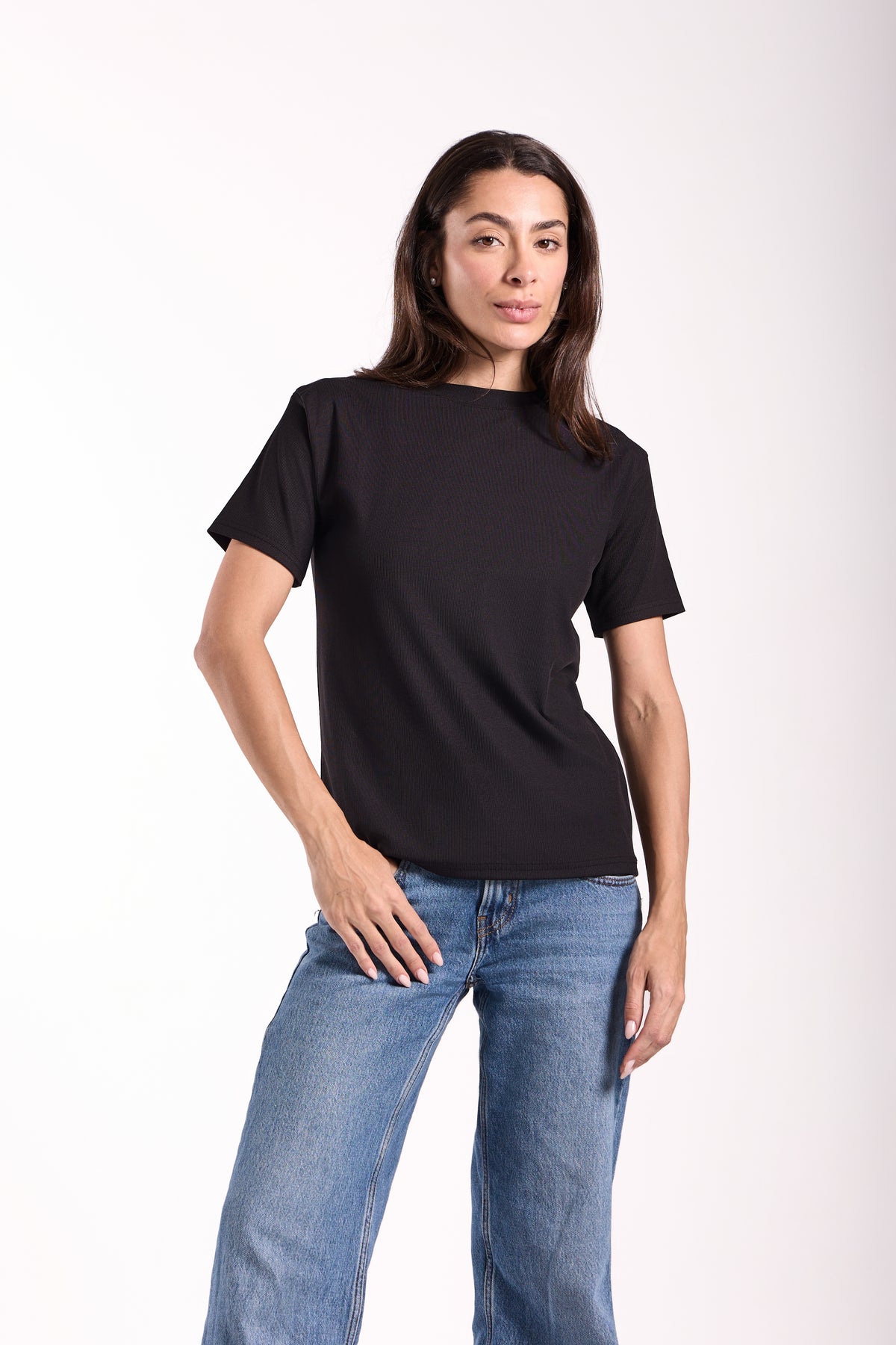 T-Shirt Ribbed Half Sleeve - Material: Derby